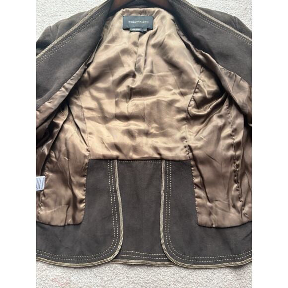 Vintage 90’s Y2K Suede Jacket XS Brown Boho Western Belted - Picture 6 of 8